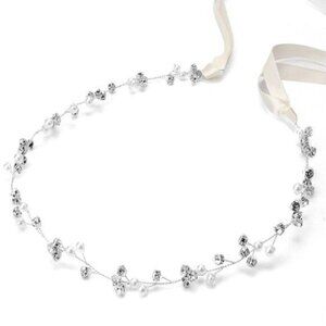 Silver Bridal Headpiece, Rhinestone Wedding Headband, Crystal Hair Accessories f